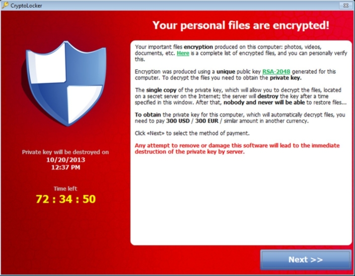 Cryptolocker Ransomware