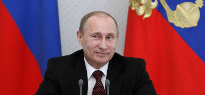Putin-Smiling Putin Russian Hacking